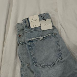 Zara high rise denim shorts